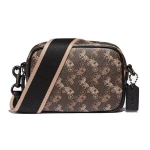 NWT COACH Camera Bag 16 With Horse And Carriage Print Black Brown 89401